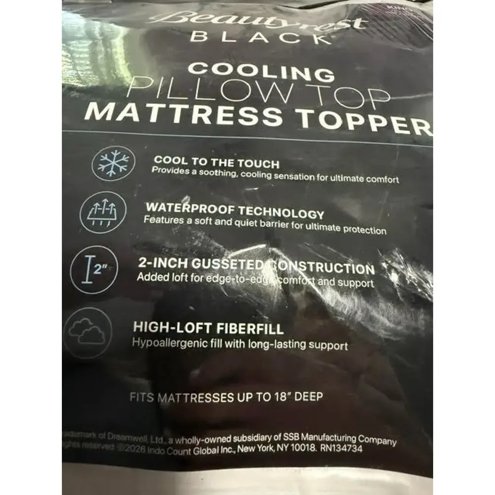 Beautyrest Black King Cooling Pillow Top Mattress Topper 2